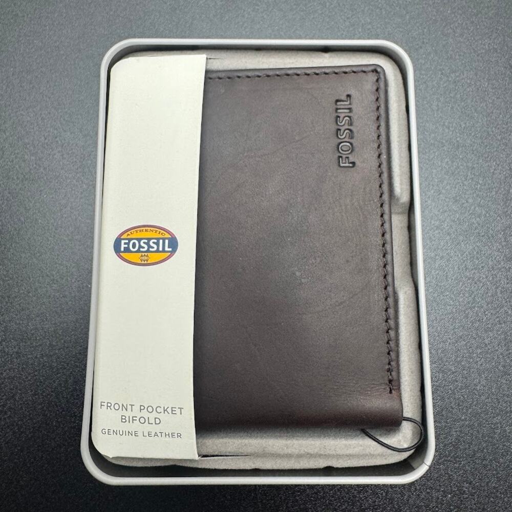 Fossil Bifold Brown Mens Leather Wallet in Tin Adam 2013 ML3744200